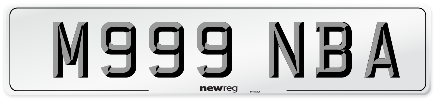 M999 NBA Number Plate from New Reg